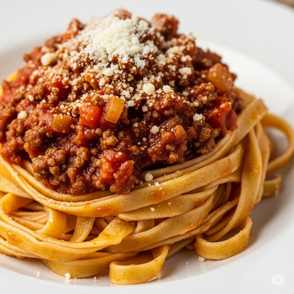 Receta de Fettuccine boloñesa