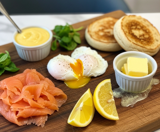 receta de Huevos Benedictinos con Salmón Ahumado