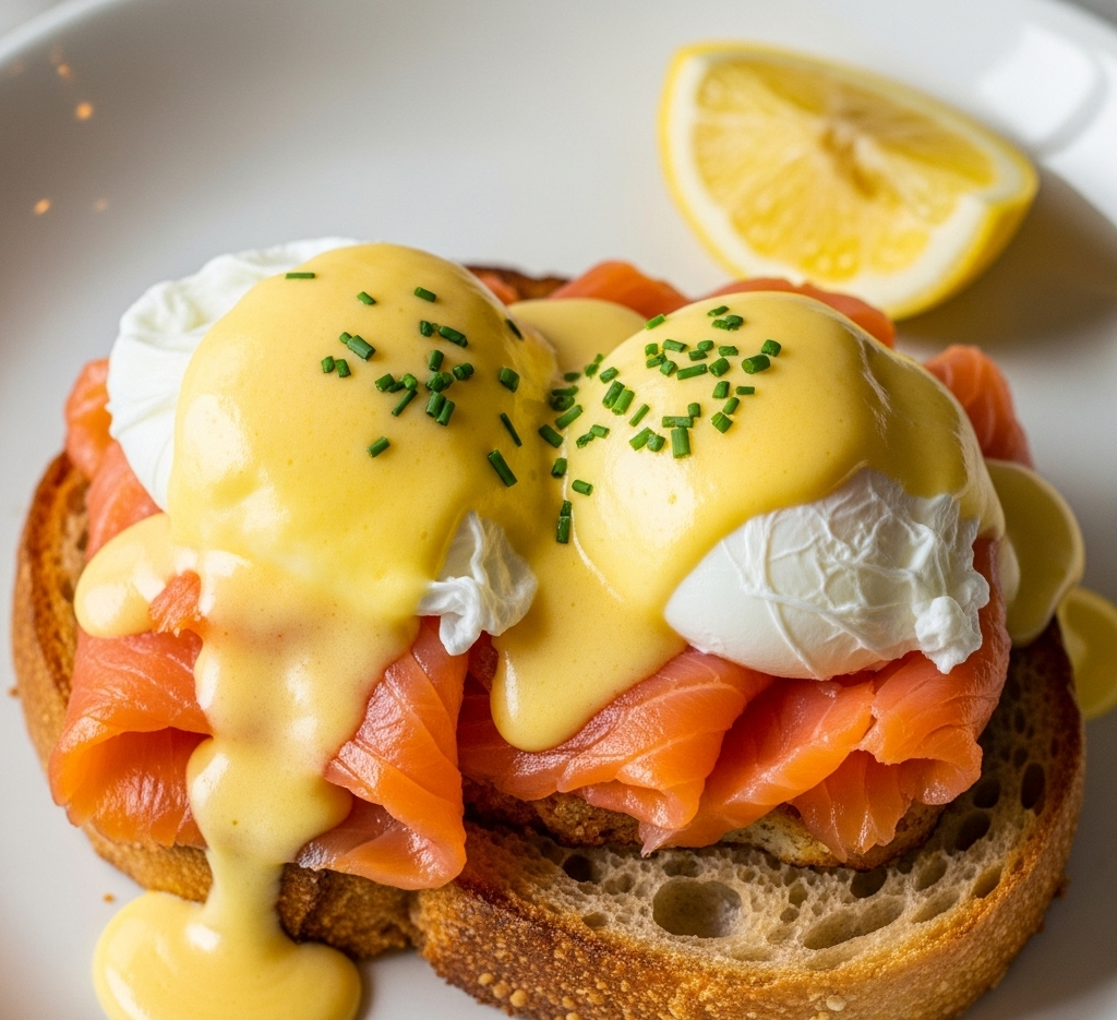 receta de Huevos Benedictinos con Salmón