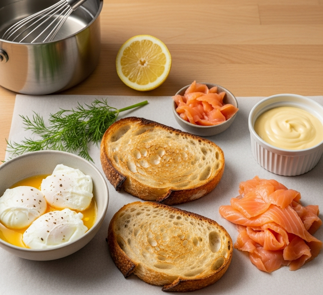 receta de Huevos Benedictinos con Salmón