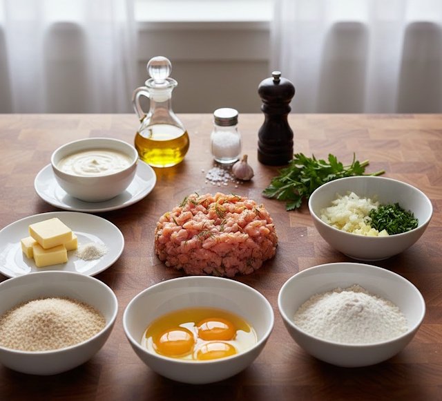 Mise en Place de la receta de Croquetas de Salmón Marinado