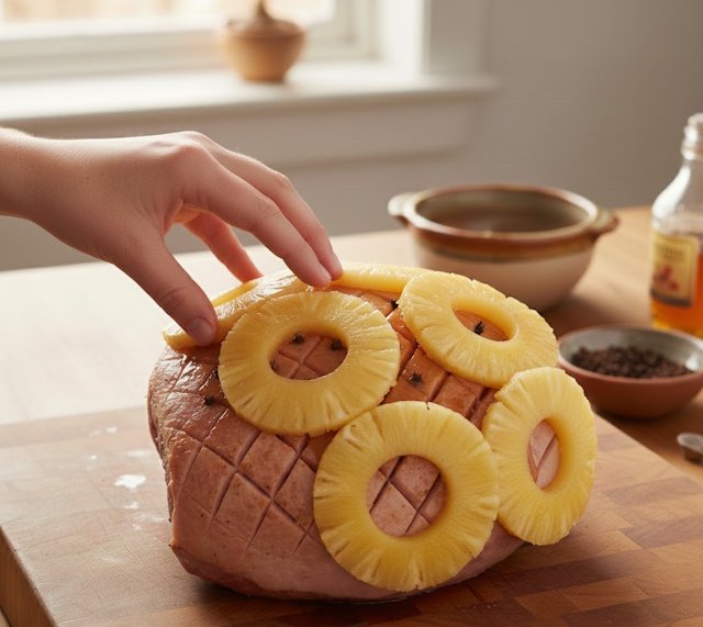 Receta de Jamón al Horno con Piña