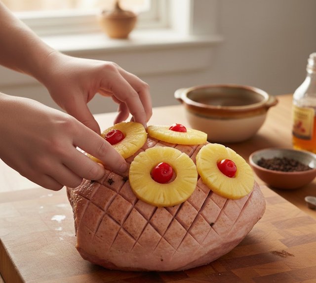 Receta de Jamón al Horno con Piña