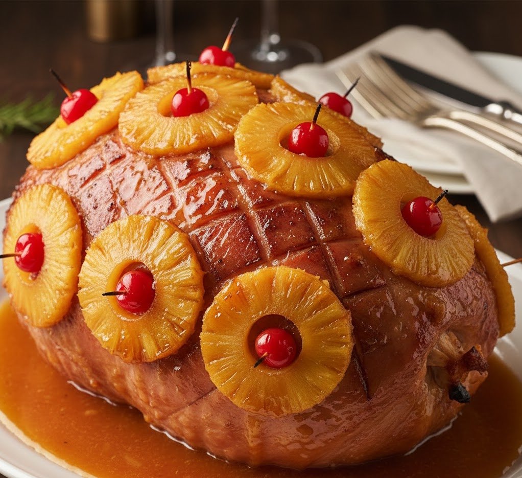 Receta de Jamón al Horno con Piña