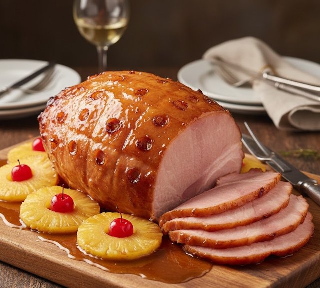 Receta de Jamón al Horno con Piña