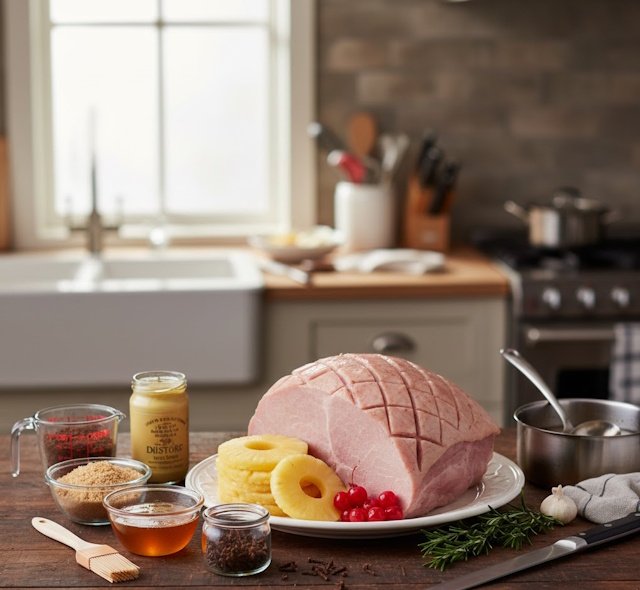 Receta de Jamón al Horno con Piña