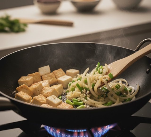 Tofu cebolla Wok