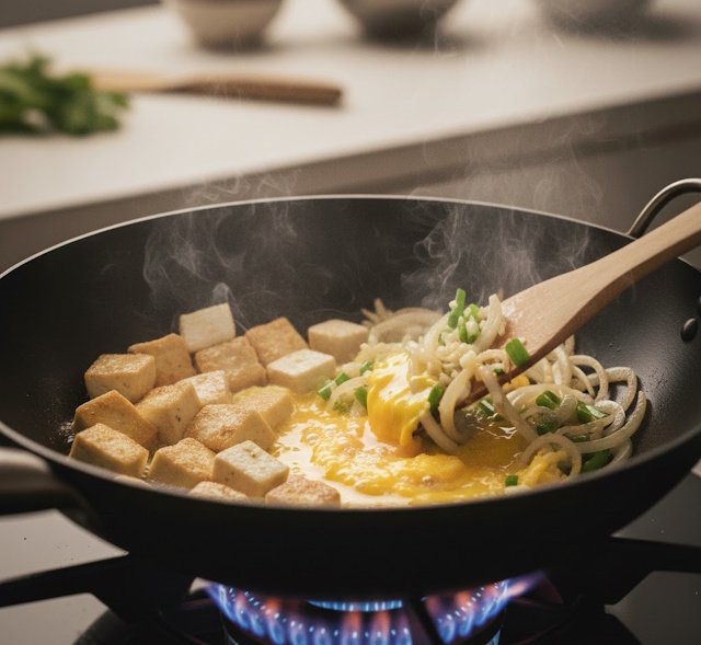 Tofu huevo Wok
