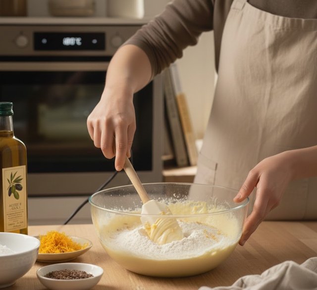 Bizcocho Naranja, aceite y chocolate