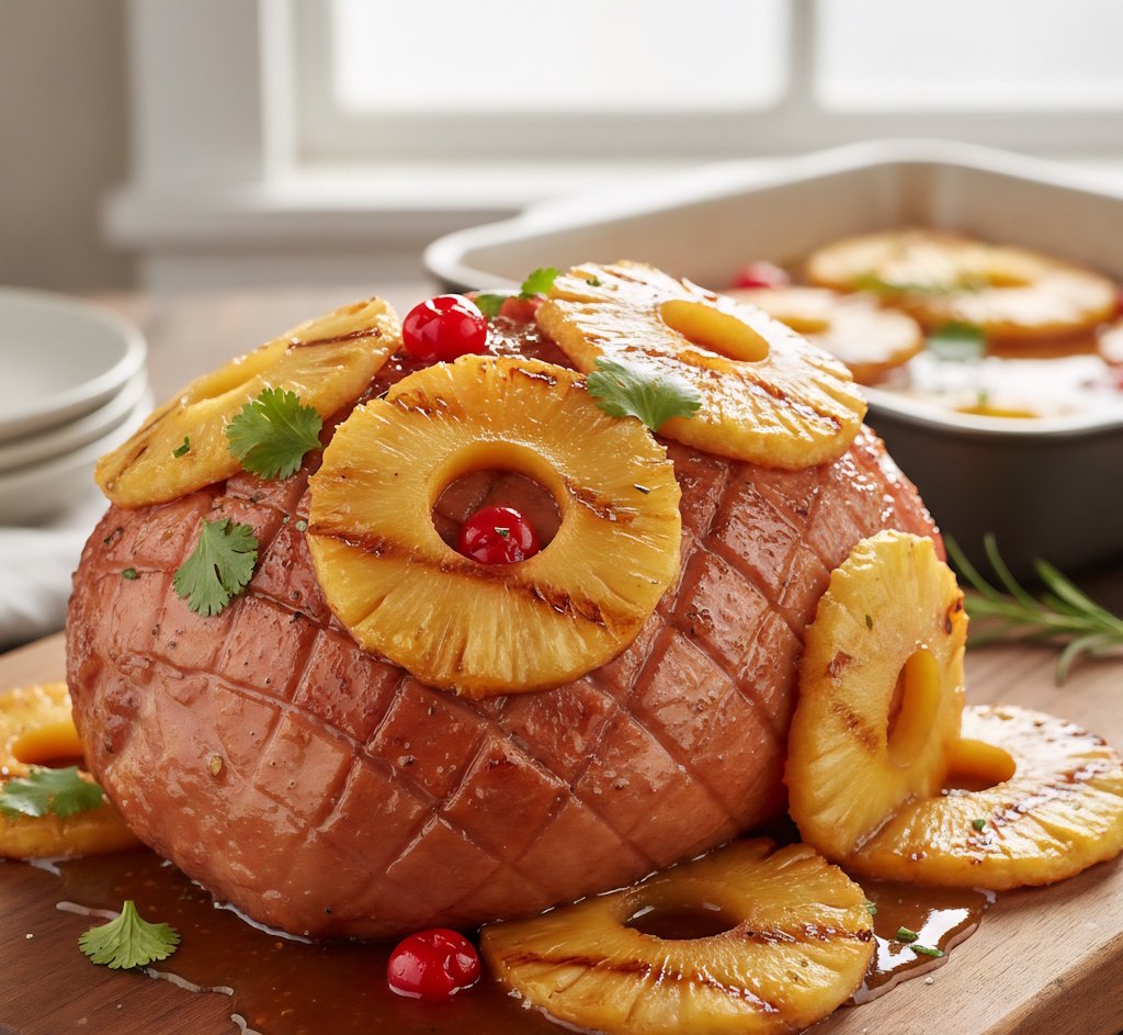 Receta de Jamón al Horno con Piña