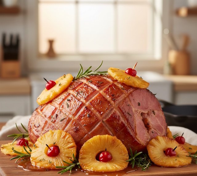 Receta de Jamón Asado con Piña