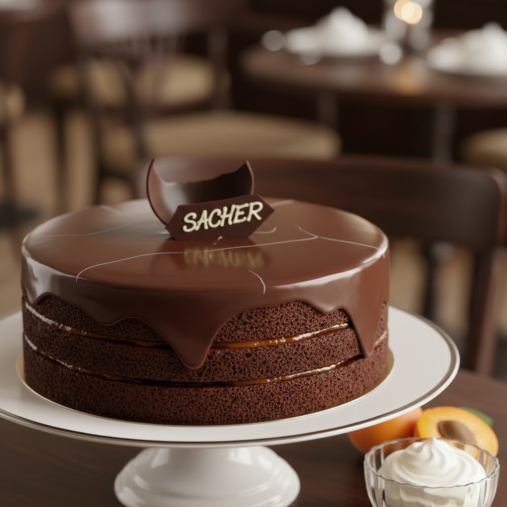 Tarta Sacher variante de la Receta Bizcocho de Naranja, Anís y Chocolate