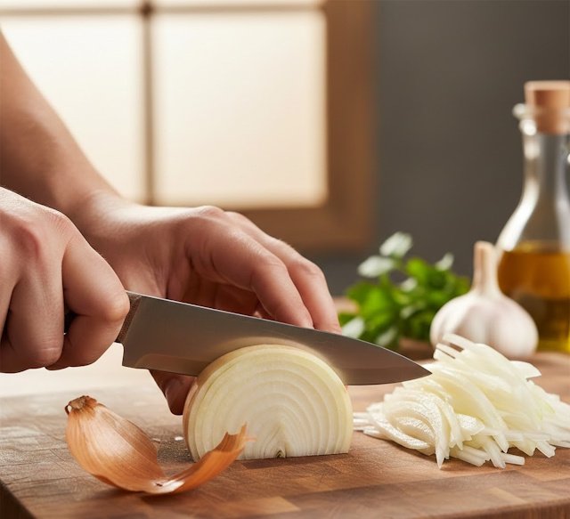 Cebolla Amarilla Cortada en Juliana