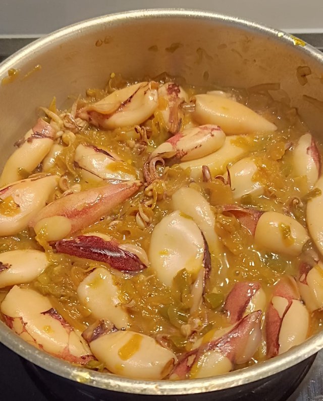 Receta de Chipirones Encebollados con Arroz