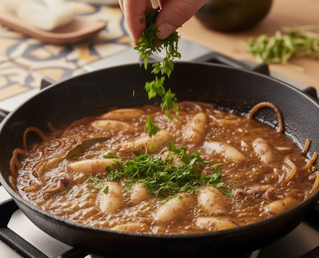 Chipirones Encebollados