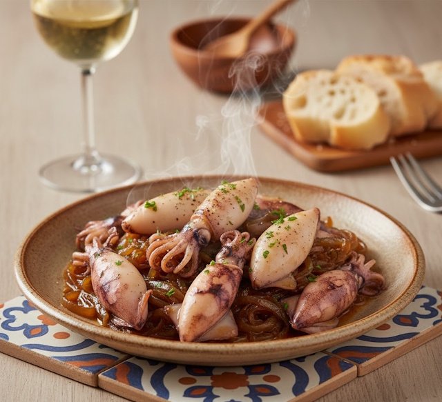 Chipirones Encebollados