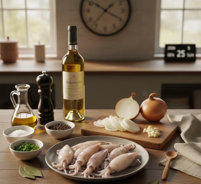 Receta de Chipirones Encebollados con Arroz