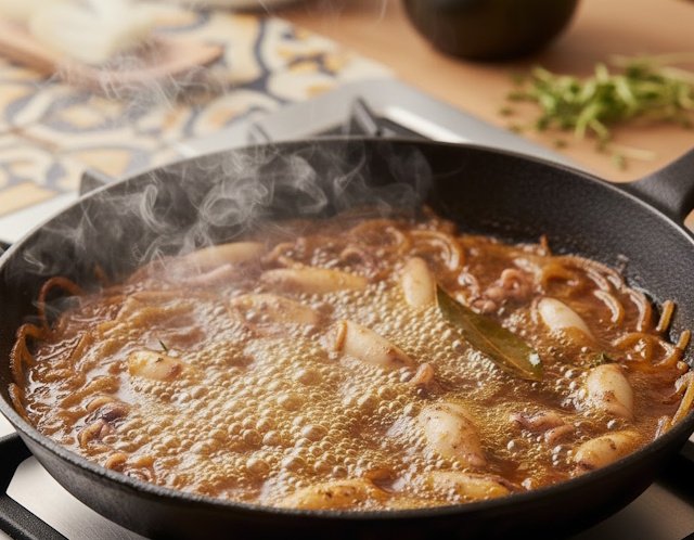 Receta de Chipirones Encebollados