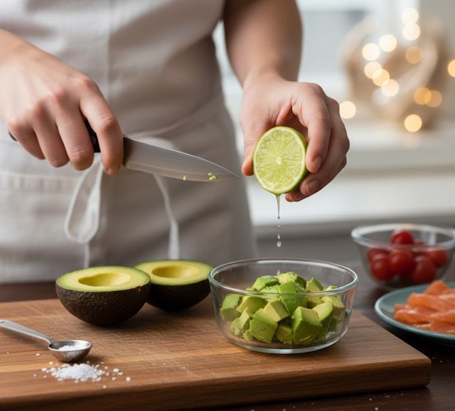 Receta Cóctel Aguacate y Salmón