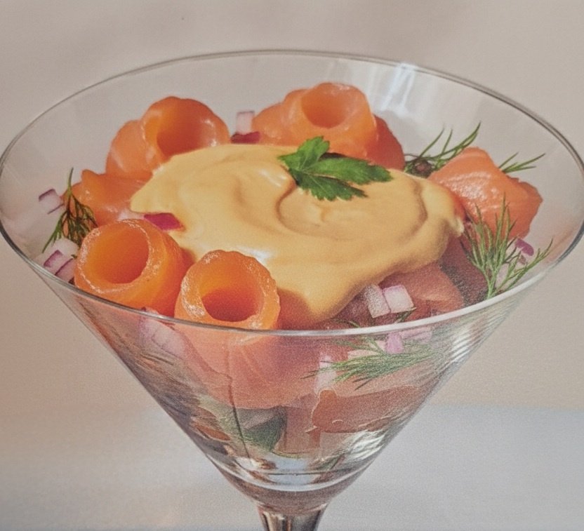 Receta Cóctel Aguacate y Salmón