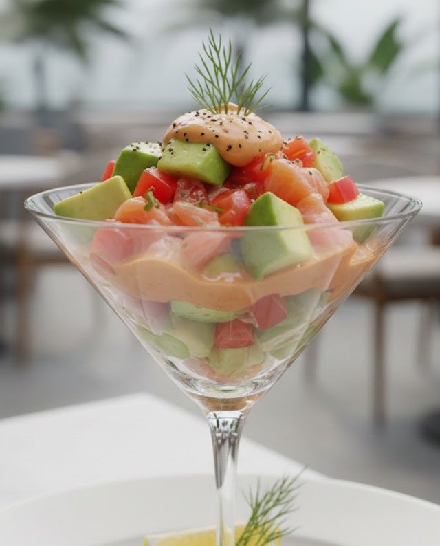 Receta de Cóctel de Aguacate y Salmón Ahumado