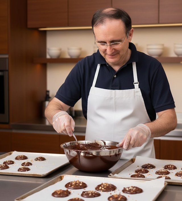 Jesús Márquez autor de la receta de rocas de chocolate