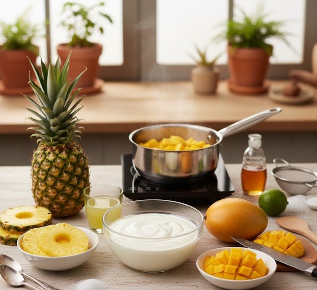 Yogurt con Piña y Mango