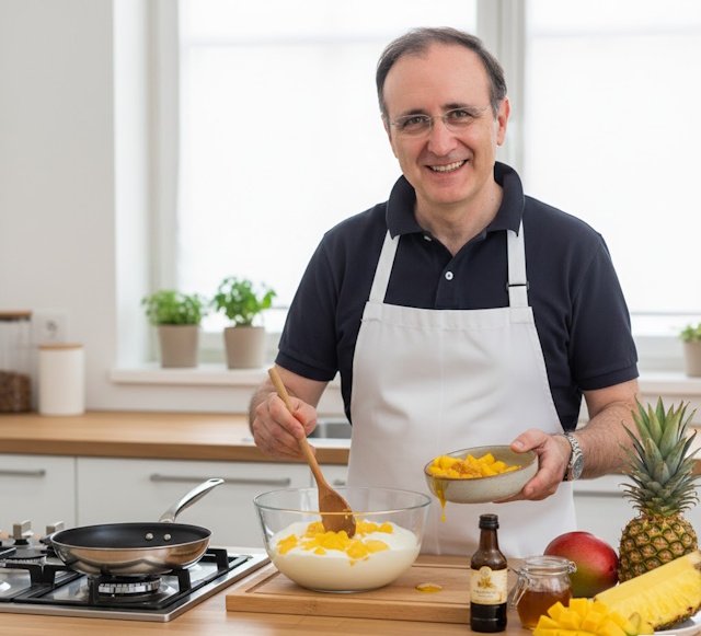 Jesús Márquez autor de la receta de Yogur Tropical de Mango y Piña