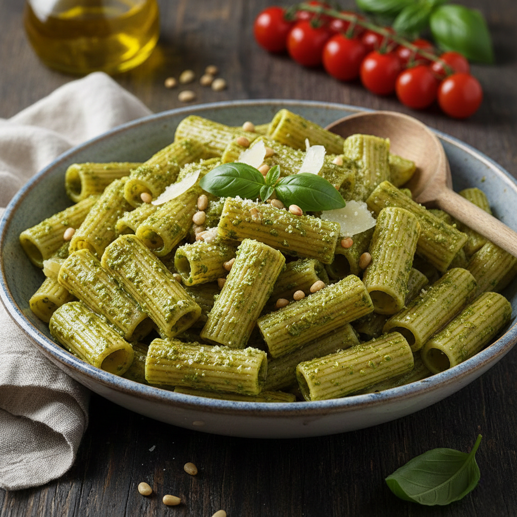 Receta de Rigatoni al Pesto