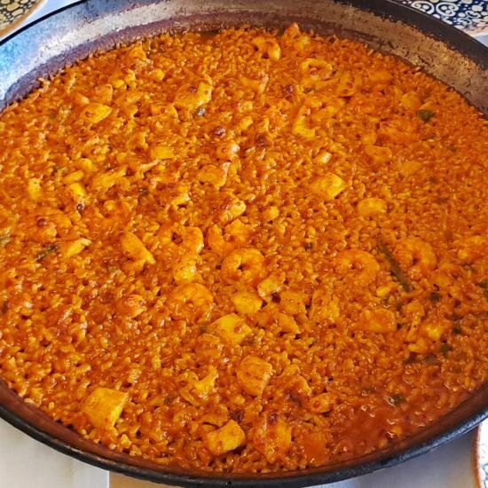 Receta Paella de Rape, Sepia y Langostinos