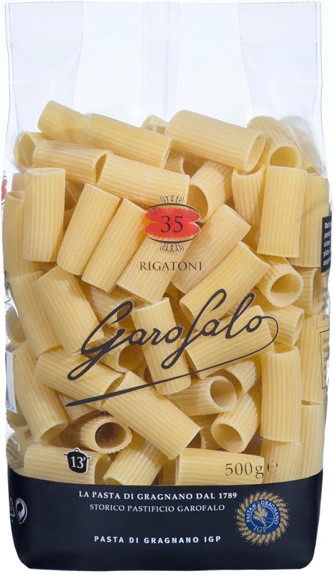 Pasta rigatoni para hacer la receta rigatoni con chorizo al horno