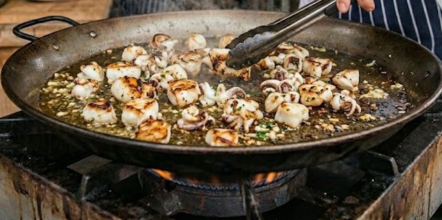 Receta Paella de Rape, Sepia y Langostinos