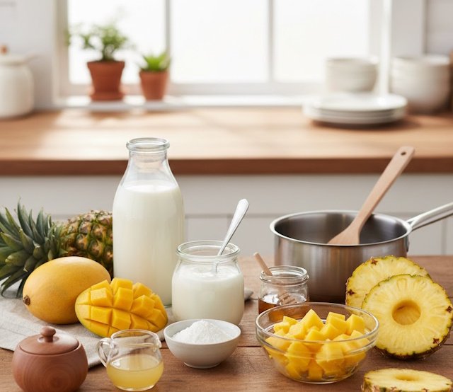 Receta de Yogur Casero con Mango y Piña