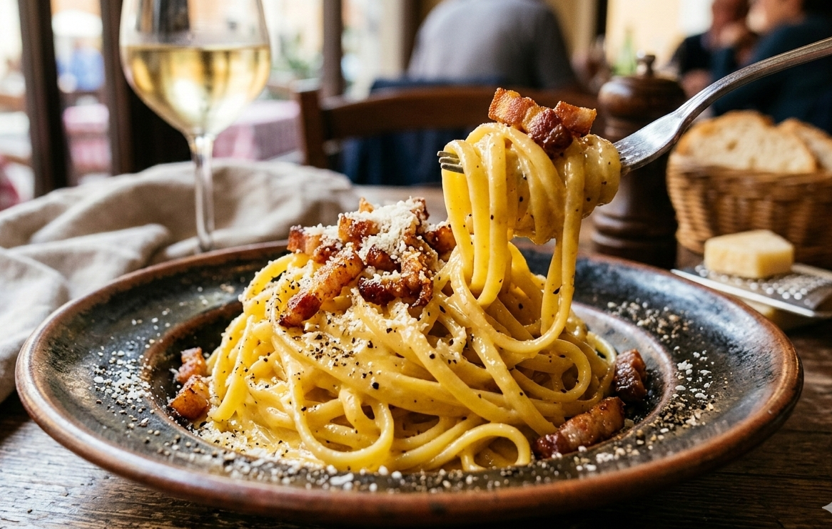 Receta de Linguini Carbonara