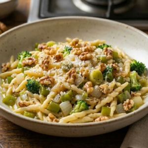Receta de pasta Trofie con Verduras y Nueces
