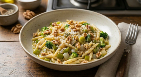 Receta de pasta Trofie con Verduras y Nueces