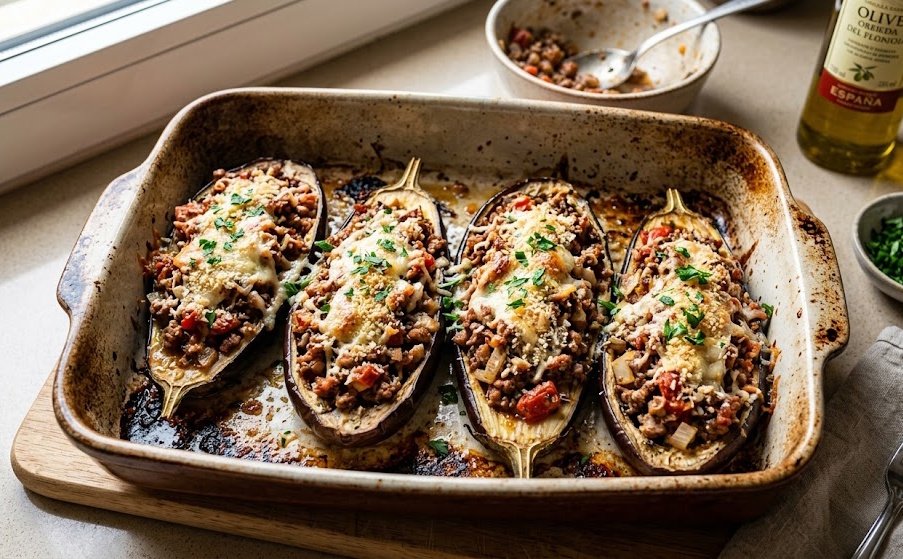 Berenjena rellenas asadas