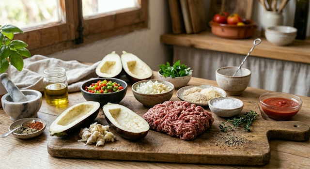 Berenjena rellenas asadas