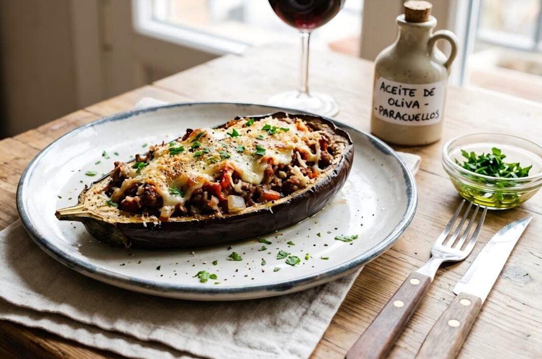 Berenjenas rellenas de carne al horno