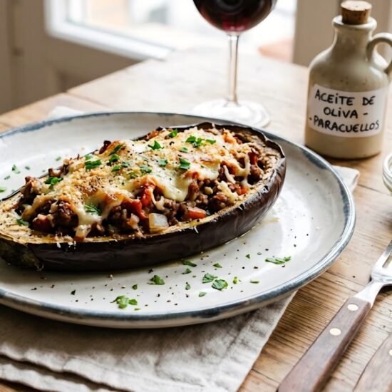 Berenjenas rellenas de carne al horno