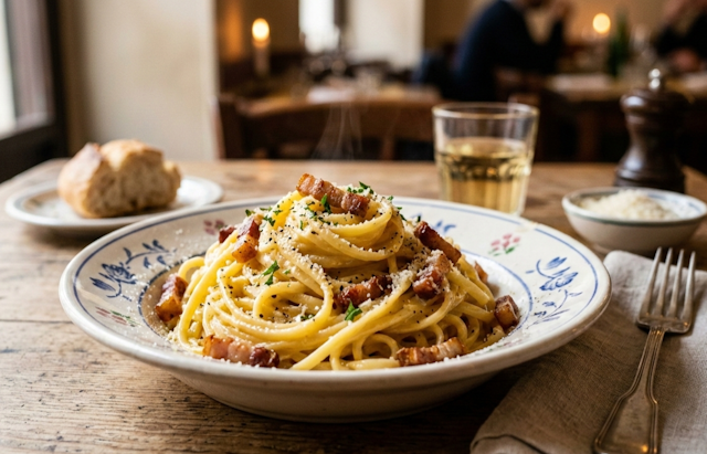 Receta de Linguini Carbonara