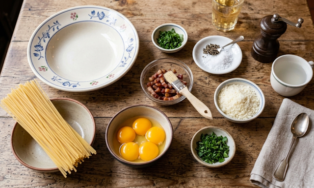 Receta de Linguini Carbonara
