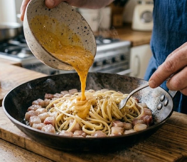 Receta de Linguini Carbonara