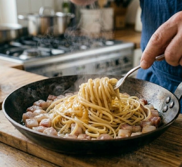 Receta de Linguini Carbonara