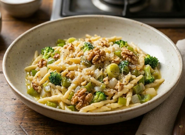 Receta de Pasta Trofie con Verduras y Nueces