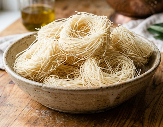 Capellini con Langostinos en Salsa de Lima