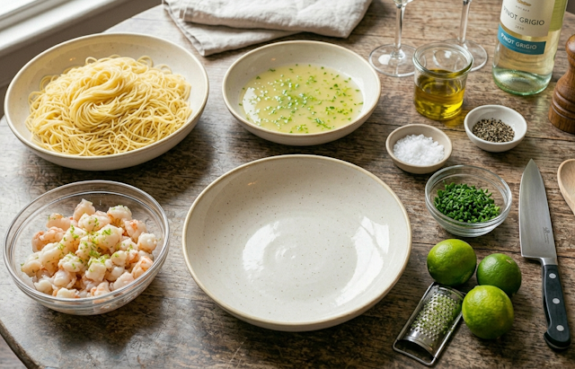 Receta Capellini CON Langostinos y Salsa de Lima