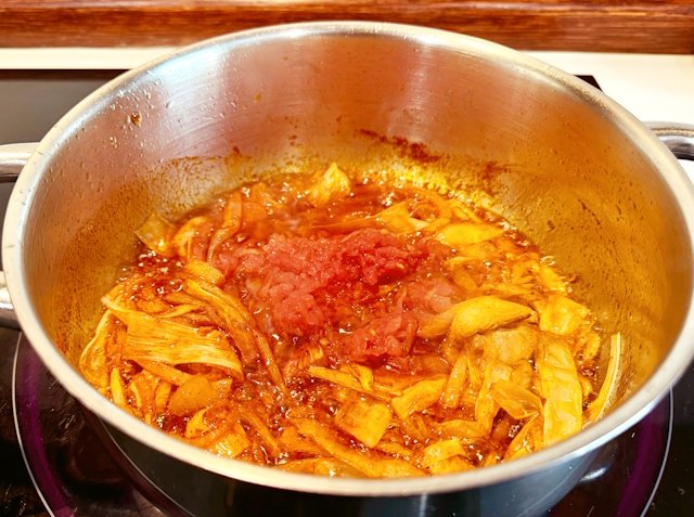 Tomate, Puerro, Cebolla y ajo fritos