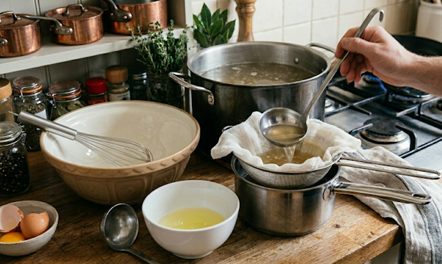 Utensilios Necesarios para Clarificar un Caldo