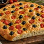 Focaccia de Tomates y Aceitunas
